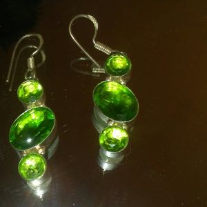 Peridot 30 cts 925 Sterling silver Earrings